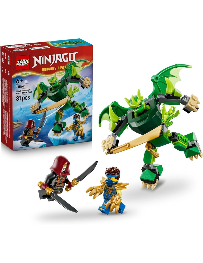 Lego Ninjago 71862. Pack de Combate: Meca Dragón de Lloyd. Más de 6 años. 81 piezas