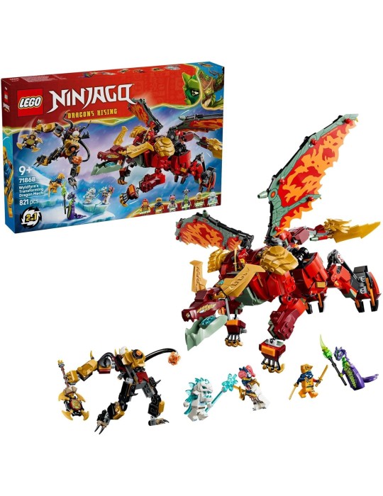 Lego Ninjago 71868. Meca Dragón Transformable de Wyldfyre. Más de 9 años. 821 piezas