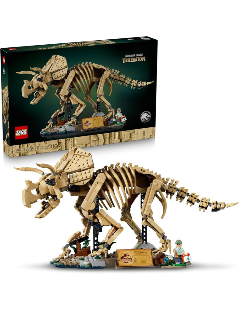 Lego Jurassic World 77985. Fósiles de Dinosaurio: Triceratops. Más de 18 años. 1154 piezas