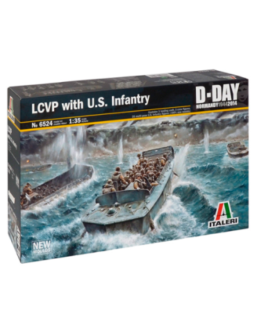 Academy 4736524. Barco y figuras LCVP con US Infantry. Maqueta de plástico. Escala 1/35.