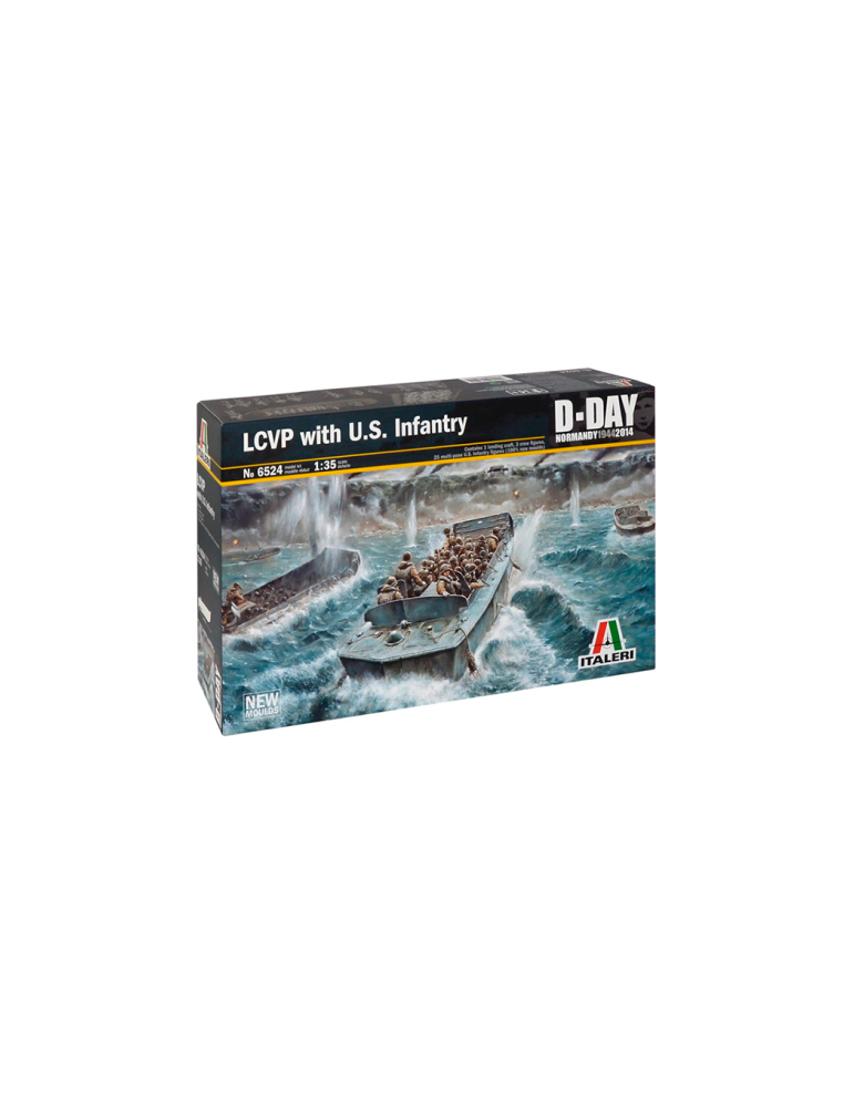 Academy 4736524. Barco y figuras LCVP con US Infantry. Maqueta de plástico. Escala 1/35.