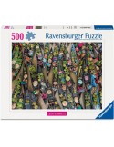 Ravensburger 01813. Puzzle de 500 piezas de Mercado Flotante, Indonesia. 49x36 Cm