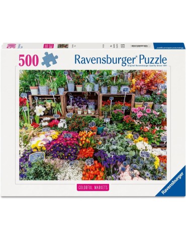 Ravensburger 01815. Puzzle de 500 piezas de Mercado de Flores, Francia. 49x36 Cm