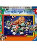 Ravensburger 04364. Puzzle de 2x12 piezas de Paw Patrol 3 Dino Movie. 26x18 Cm
