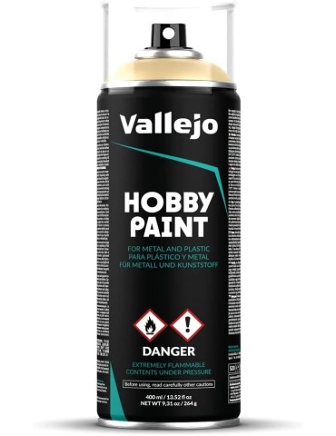 Vallejo 28013. Bote de Spray Blanco Hueso de 400ml. Para plástico y metal