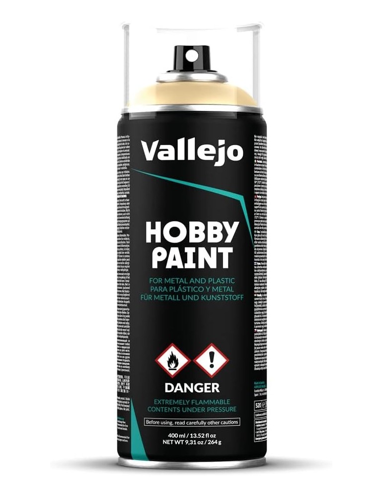 Vallejo 28013. Bote de Spray Blanco Hueso de 400ml. Para plástico y metal