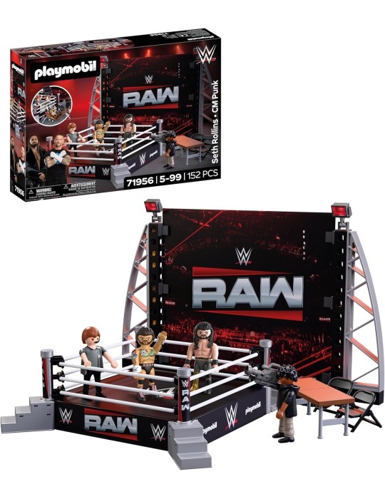 Playmobil WWE 71956. Set de coleccionista ring RAW. Más de 5 años