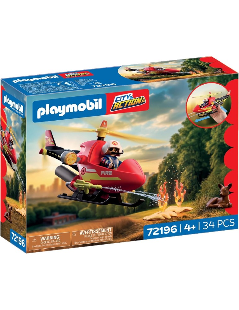 Playmobil 72196. Helicóptero de Bomberos. Más de 4 años