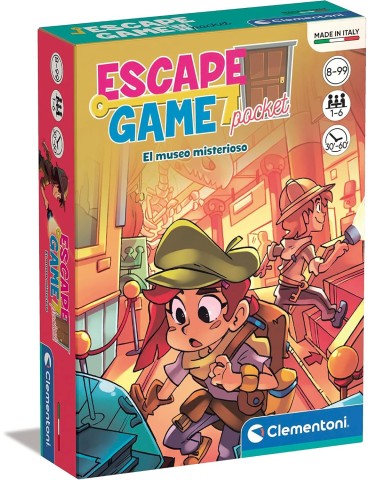 Clementoni 55462. Juego de Mesa Escape Room Pocket. El museo misterioso. A partir de 8 años.