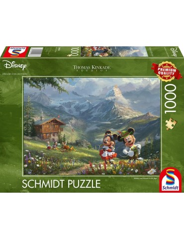 Schmidt 59938. Puzzle de 1000 Piezas de Mickey y Minnie en los Alpes. 69,3x49,3cm