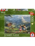Schmidt 59938. Puzzle de 1000 Piezas de Mickey y Minnie en los Alpes. 69,3x49,3cm