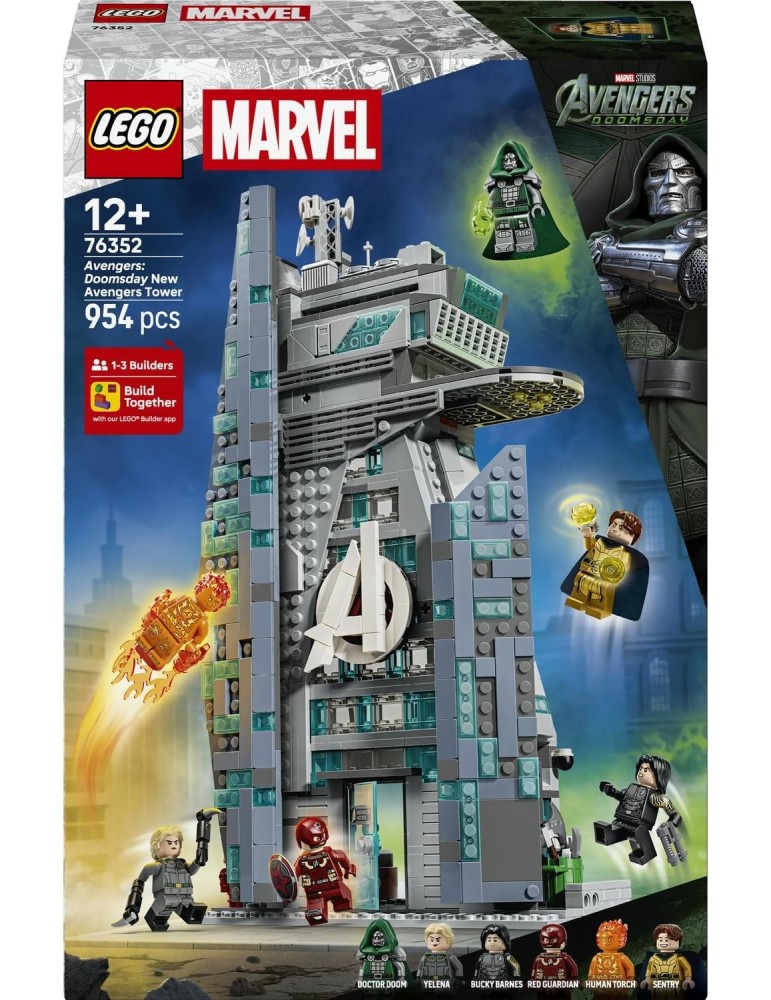 Lego Marvel 76348 Nueva Torre Vengadores de Avengers: Doomsday. Mas de 12 años. 954 Piezas