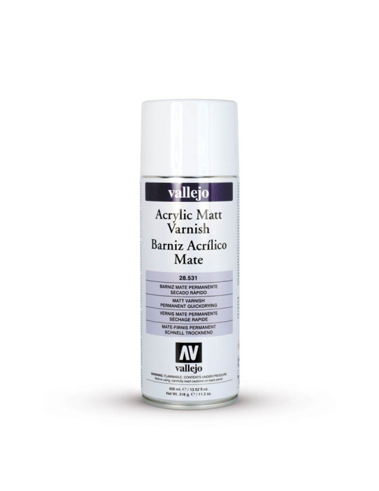 28531 Vallejo. Bote Spray 400ml Barniz Acrílico Mate