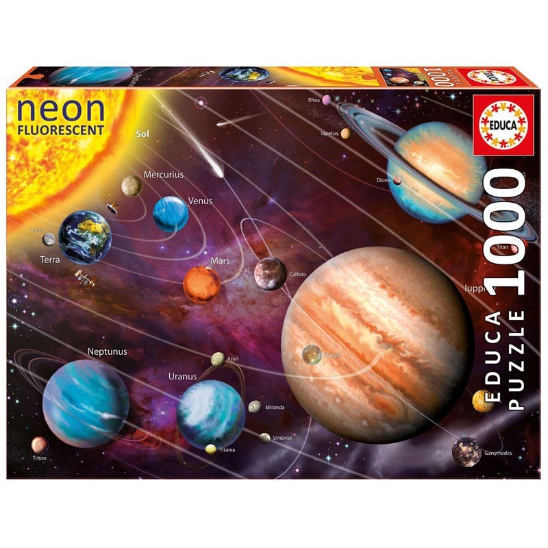 14461. Puzzle Educa 1000 piezas Sistema Solar "Neon"