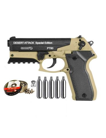Gamo 111398N. Pack Pistola PT-80 Desert Attack 29318/38203