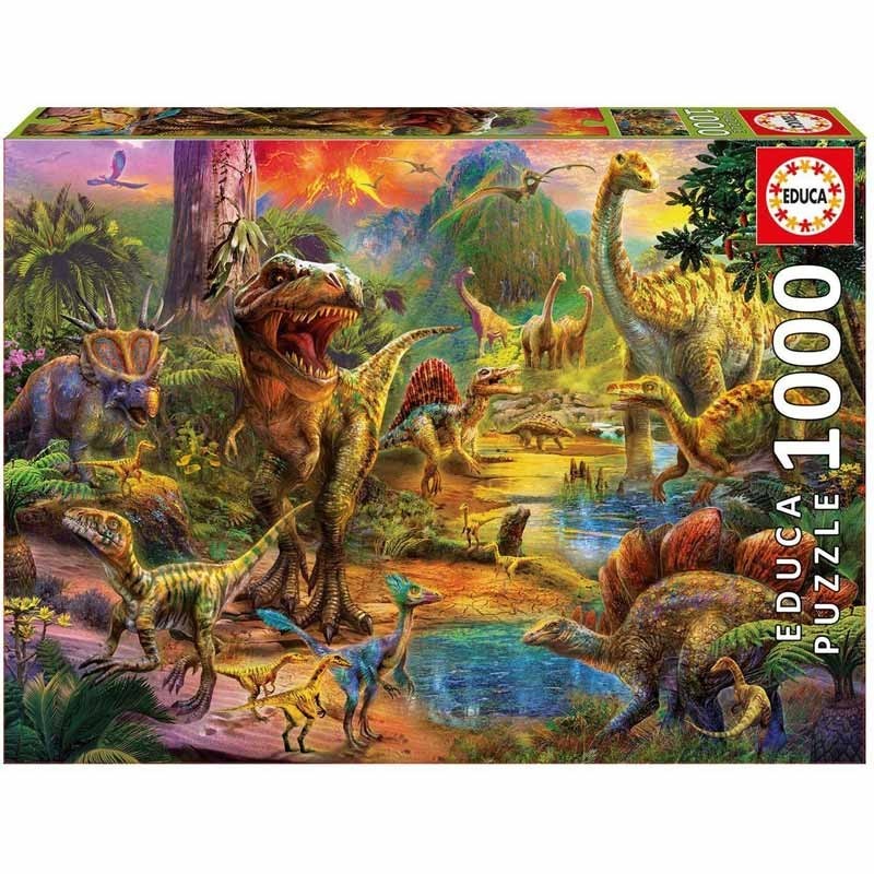 Educa 17655. Puzzle 1000 Piezas Tierra de Dinosaurios
