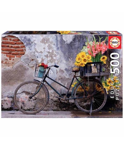 Educa 17988. Puzzle 500 Piezas Bicicleta con Flores