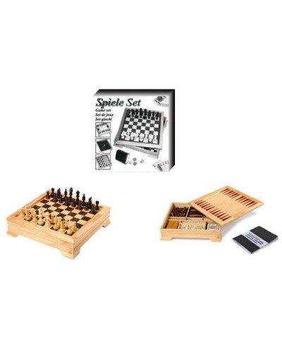 7580. Juegos de mesa Set de Juegos en caja de madera