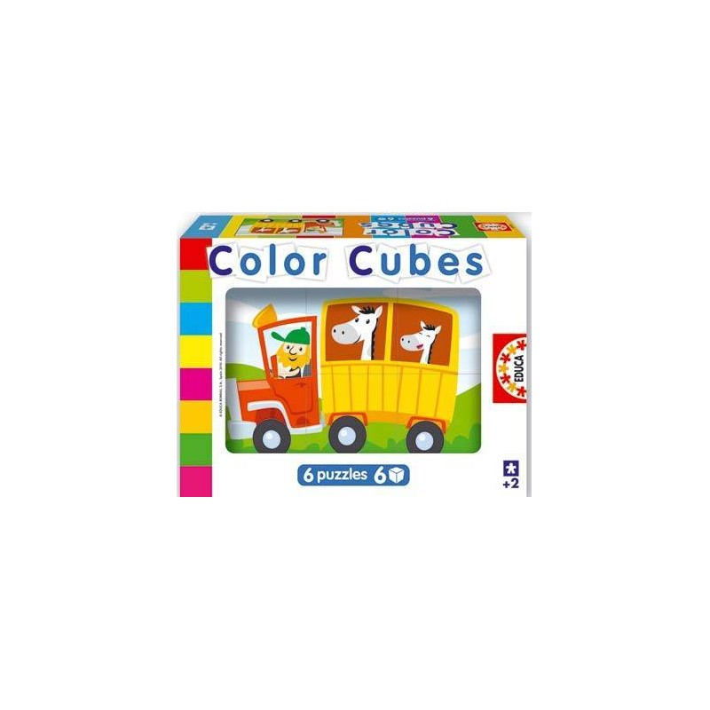 14577. Puzzle Educa 6 Cubos, Vehiculos