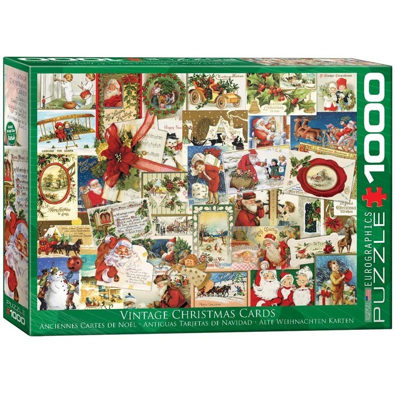 Puzzle 1000 Piezas Antiguas Tarjetas de Navidad